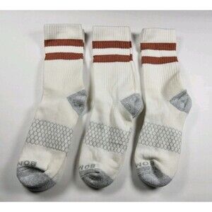 Bombas Vintage Style Brown Stripe Crew Socks Lot Of 3 Pairs Size L